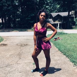 Purple or Violet Velvet Two Pieces